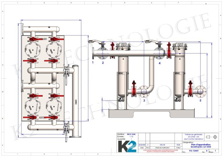 Plan approbation filtre eau lavage